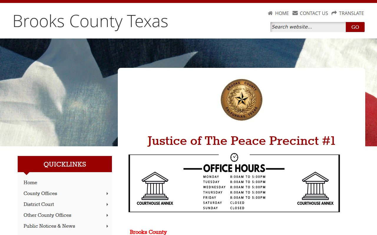 Brooks County criminal court citation and plea information