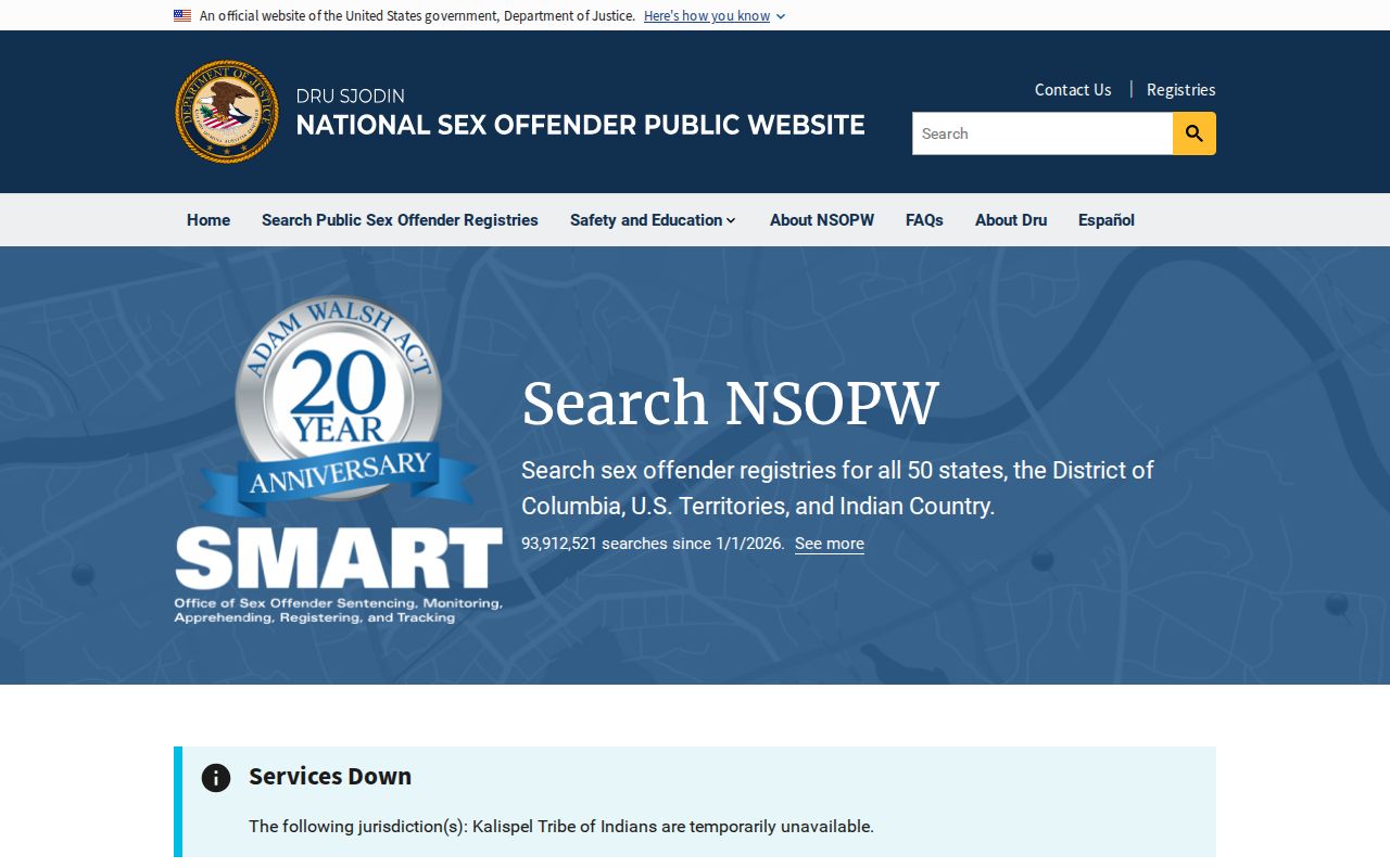 Brooks County sex offender check through the national NSOPW search