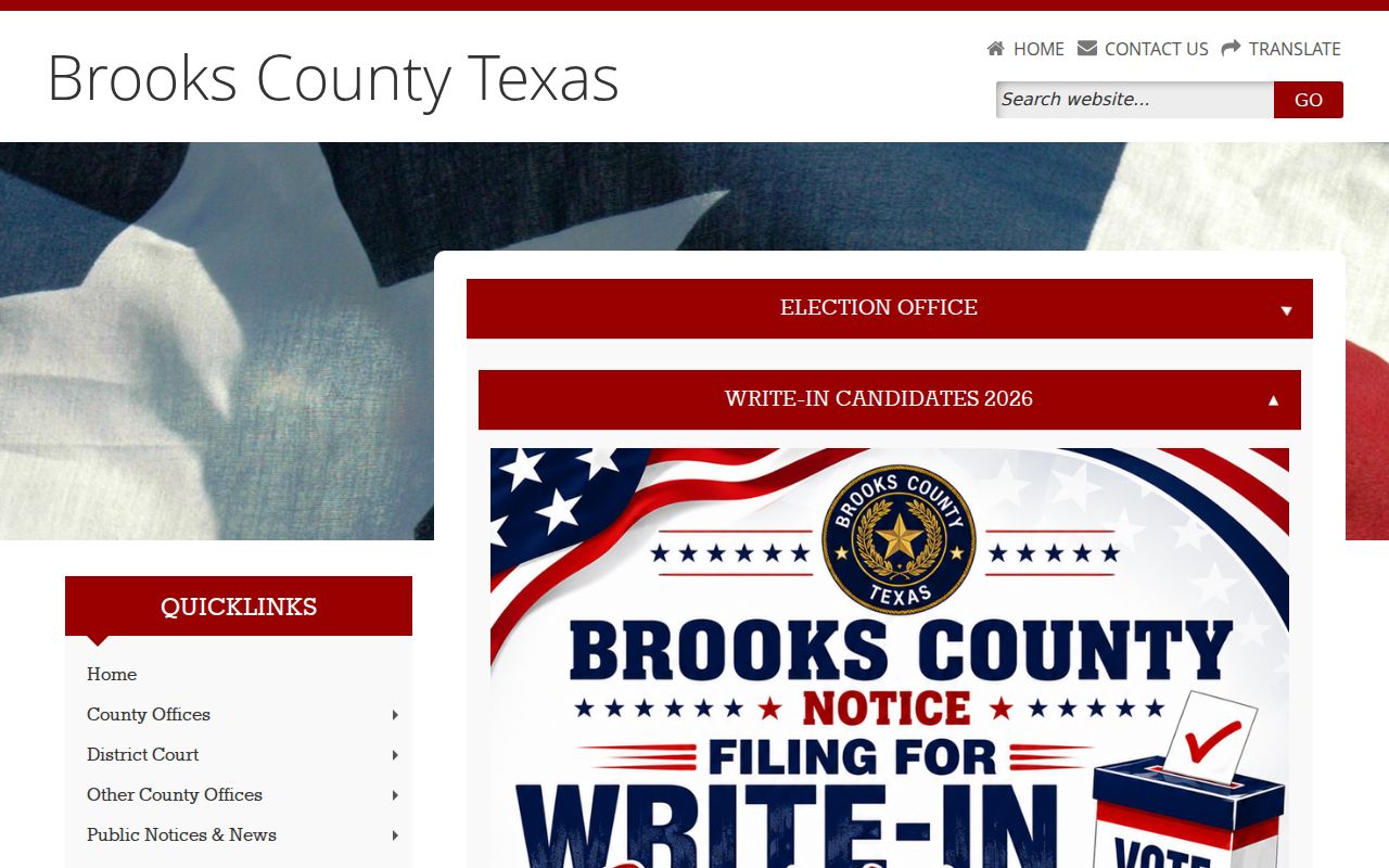 Official Brooks County elected officials roster
