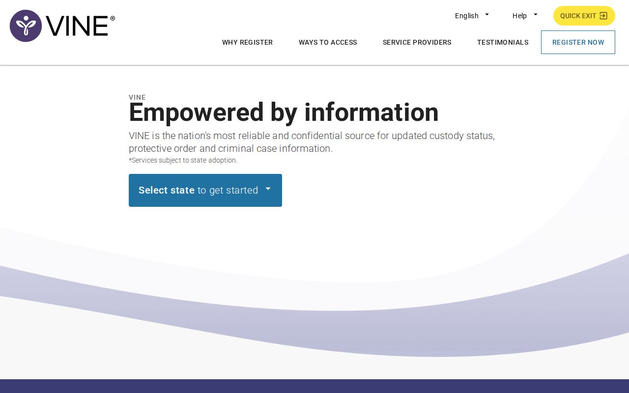 Texas VINELink custody search and notification service